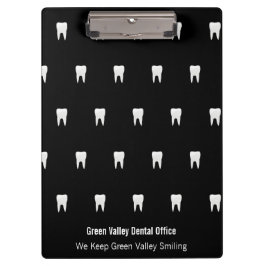Gepersonaliseerde zwarte Dentist-Kantoor-tand Klembord