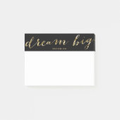 Gepersonaliseerde zwarte droomgrote Post-it® notes (Voorkant)