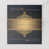 Gepersonaliseerde zwarte en Gold-plaatskaart Plaatskaartje (Buitenkant ongevouwen)