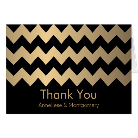 Gepersonaliseerde zwarte en gouden Chevron - Blank (Voorkant Horizontaal)