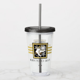 Gepersonaliseerde zwarte en gouden ijsbrekers acryl drinkbeker