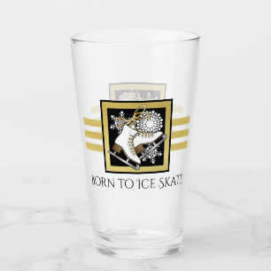 Gepersonaliseerde zwarte en gouden ijsbrekers glas