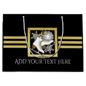 Gepersonaliseerde zwarte en gouden ijsbrekers groot cadeauzakje (Voorkant)