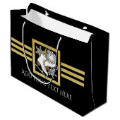 Gepersonaliseerde zwarte en gouden ijsbrekers groot cadeauzakje (Voorkant Gekanteld)