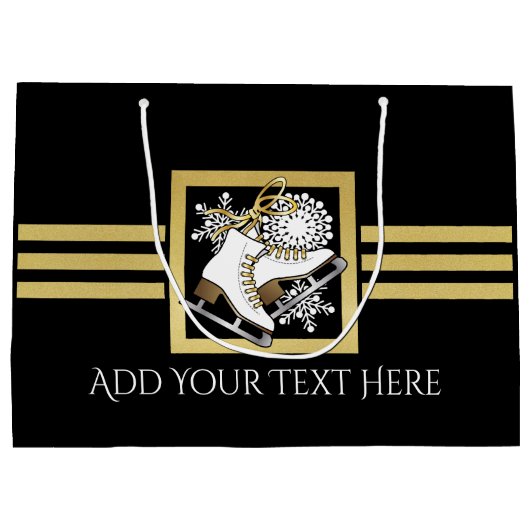 Gepersonaliseerde zwarte en gouden ijsbrekers groot cadeauzakje (Achterkant)