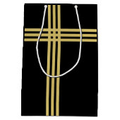 Gepersonaliseerde zwarte en gouden ijsbrekers medium cadeauzakje (Achterkant)