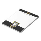 Gepersonaliseerde zwarte en gouden ijsbrekers notitieblok (Linkerzijde)