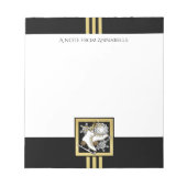 Gepersonaliseerde zwarte en gouden ijsbrekers notitieblok (Voorkant)