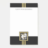 Gepersonaliseerde zwarte en gouden ijsbrekers post-it® notes (Voorkant)