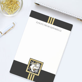 Gepersonaliseerde zwarte en gouden ijsbrekers post-it® notes