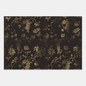 Gepersonaliseerde zwarte en gouden kerstcadeautjes inpakpapier vel (Voorkant 3)