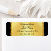 Gepersonaliseerde zwarte en gouden retour adreslab etiket (Insitu)