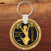Gepersonaliseerde zwarte en gouden Sleutelhangers (Achterkant)