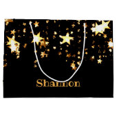 Gepersonaliseerde zwarte en gouden sterren - Mouss Groot Cadeauzakje (Achterkant)