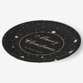 Gepersonaliseerde zwarte en gouden Sterrennacht ke Papieren Bordje (Gekanteld)