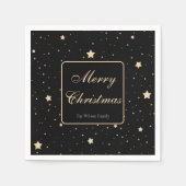 Gepersonaliseerde zwarte en gouden Sterrennacht ke Servet (Voorkant)