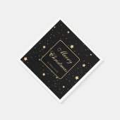 Gepersonaliseerde zwarte en gouden Sterrennacht ke Servet (Hoek)