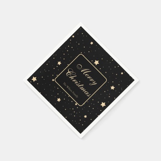 Gepersonaliseerde zwarte en gouden Sterrennacht ke Servet (Hoek)