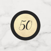 Gepersonaliseerde zwarte en gouden tafel Confetti (Kleine voorkant)