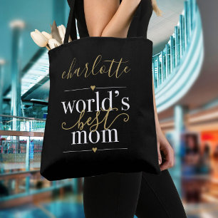 Gepersonaliseerde zwarte en gouden werelden Beste  Tote Bag