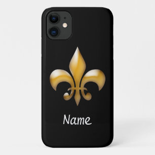 Gepersonaliseerde zwarte en goudkoorts Case-Mate iPhone case
