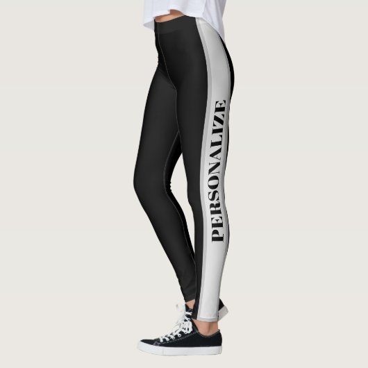 Gepersonaliseerde zwarte en grijze Leggings (Links)