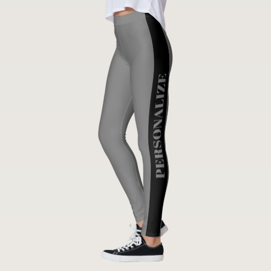 Gepersonaliseerde zwarte en grijze Leggings (Links)