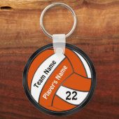 Gepersonaliseerde zwarte en Oranje volleybalSleute Sleutelhanger (Voorkant)