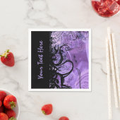 Gepersonaliseerde zwarte en Paarse Gothic Pattern  Servet (Insitu)