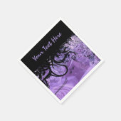 Gepersonaliseerde zwarte en Paarse Gothic Pattern  Servet (Hoek)
