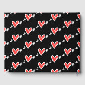 Gepersonaliseerde zwarte en rode liefdeshartwedstr gastenboek (Achterkant)