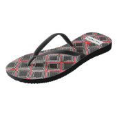 Gepersonaliseerde zwarte en rode Teenslippers (Schuin)