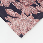 Gepersonaliseerde zwarte en roze bloemen mandala fleece deken (Hoek)