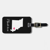 Gepersonaliseerde zwarte en roze hart Missouri Sta Bagagelabel (Voorkant horizontaal)