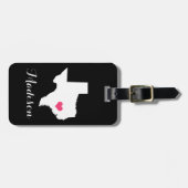 Gepersonaliseerde Zwarte en Roze Hart Texas Home S Bagagelabel (Voorkant horizontaal)