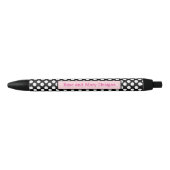 Gepersonaliseerde zwarte en roze pooldot Pen (Voorkant)
