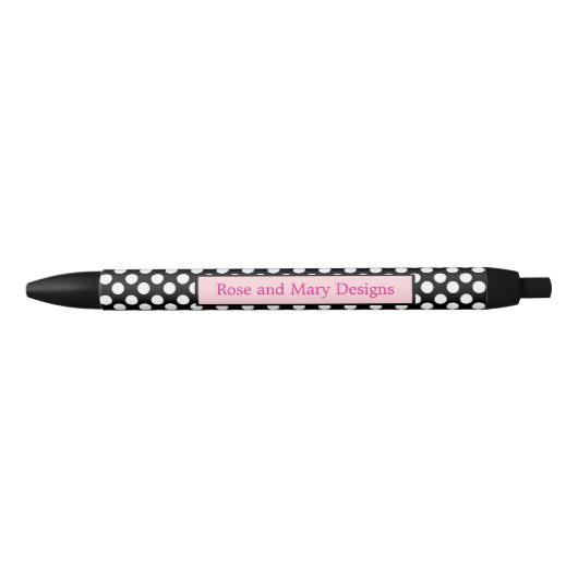 Gepersonaliseerde zwarte en roze pooldot Pen (Voorkant)