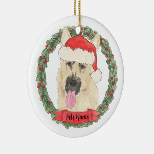 Gepersonaliseerde zwarte en Tan German Shepherd Keramisch Ornament (Rechts)