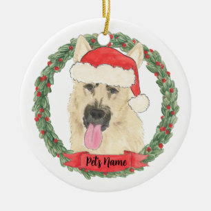 Gepersonaliseerde zwarte en Tan German Shepherd Keramisch Ornament