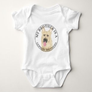 Gepersonaliseerde zwarte en Tan German Shepherd Romper