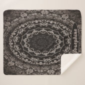 Gepersonaliseerde zwarte en taupe mandala sherpa deken (Voorkant (horizontaal))