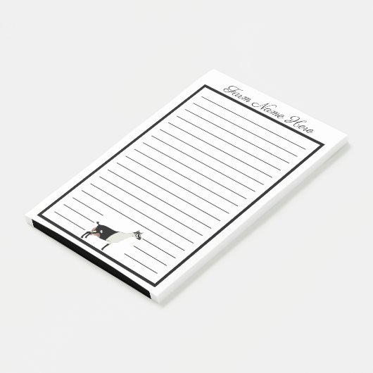 Gepersonaliseerde zwarte en witte Alpine Dairy Goa Post-it® Notes (Schuin)