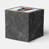 Gepersonaliseerde zwarte en witte Basketball Jerse Bedankdoosjes (Achterkant)