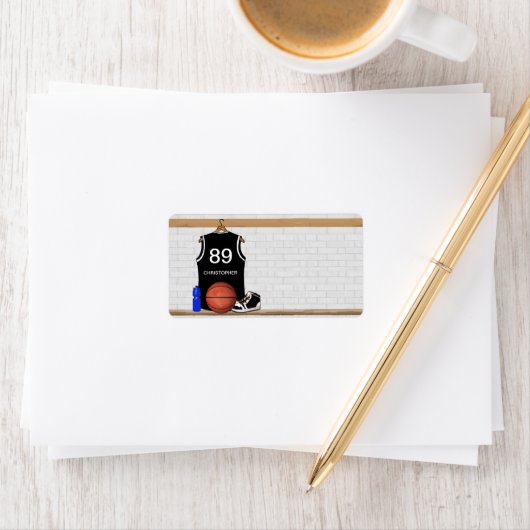 Gepersonaliseerde zwarte en witte Basketball Jerse Etiket (Insitu)