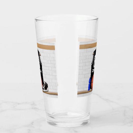 Gepersonaliseerde zwarte en witte Basketball Jerse Glas (Links)