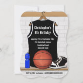 Gepersonaliseerde zwarte en witte Basketball Jerse Kaart (Achterkant)