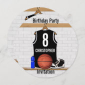 Gepersonaliseerde zwarte en witte Basketball Jerse Kaart (Voorkant / Achterkant)