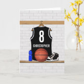 Gepersonaliseerde zwarte en witte Basketball Jerse Kaart (Gele Bloem)
