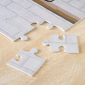 Gepersonaliseerde zwarte en witte Basketball Jerse Legpuzzel (Zijkant)