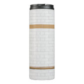 Gepersonaliseerde zwarte en witte Basketball Jerse Thermosbeker (Achterkant)